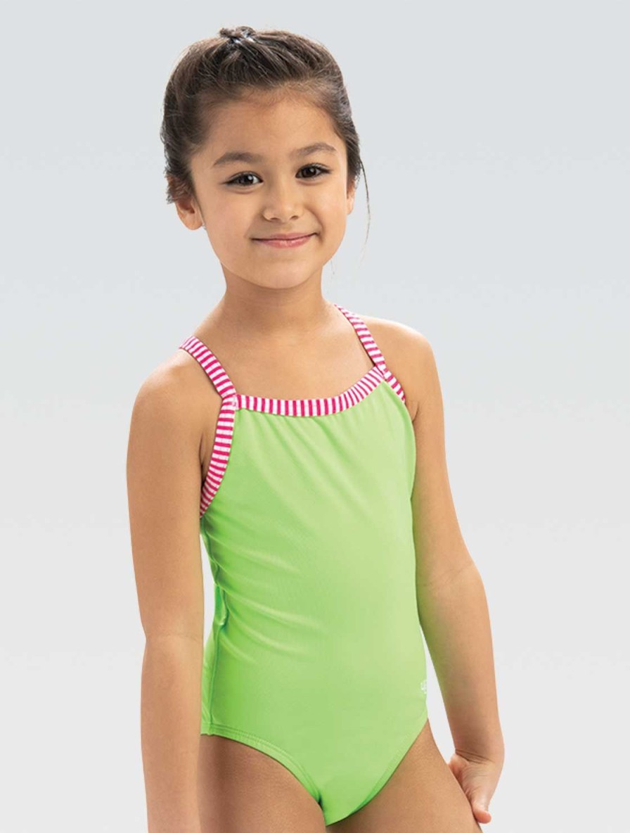 Kvinder Dolfin Swimwear One Pieces | Girls Uglies Lime Gron Criss-Cross Back One Piece Badedragt