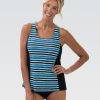 Kvinder Dolfin Swimwear Separater | Kvinde Aquashape Harbor Print Twist Back Tankini Top