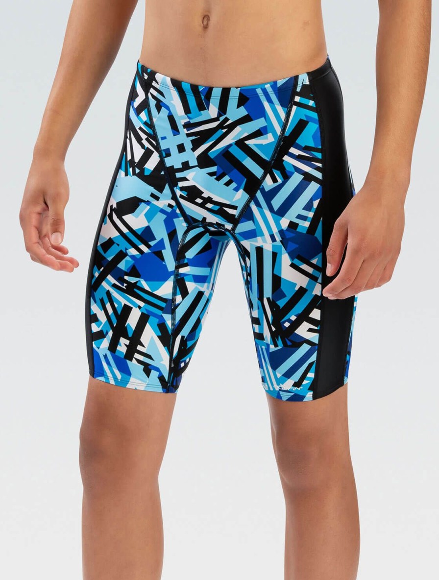 Mænd Dolfin Swimwear Konkurencedragter | Xtrasleek Maends Tectonic Blue Spliced Jammer Badedragt