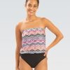 Kvinde Dolfin Swimwear One Pieces | Kvinders Aquashape Awestruck Trykt Moderat Stroplos Blouson One-Piece