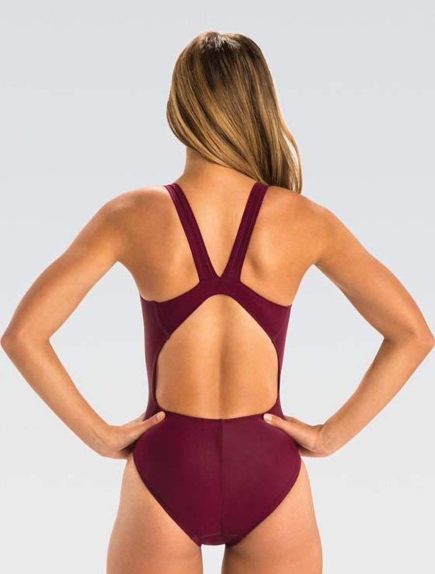 Kvinde Dolfin Swimwear Konkurencedragter | Kvinde Xtrasleek Solid Maroon Hp Back 1-Piece