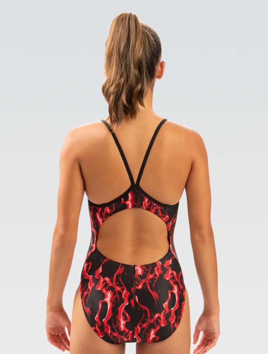 Kvinde Dolfin Swimwear Konkurencedragter | Reliance Kvinde Vapor Red V-Back One Piece Badedragt