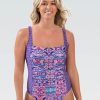 Kvinder Dolfin Swimwear One Pieces | Kvinders Aquashape Patchwork Moderat Firkantet Hals Ruched One Piece Badedragt