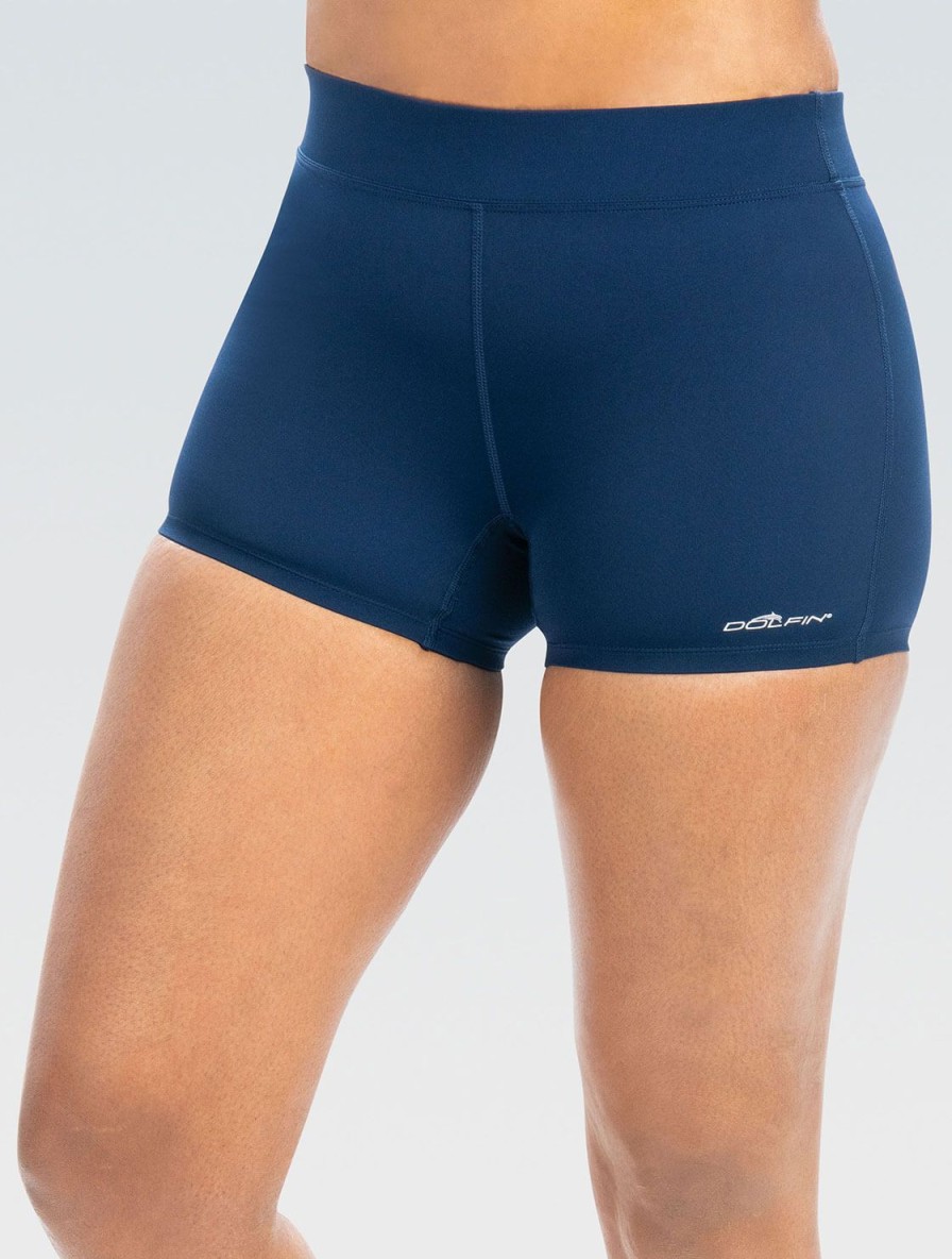 Kvinder Dolfin Swimwear Separater | Kvinder Aquashape Solid Navy Fitted Shorts