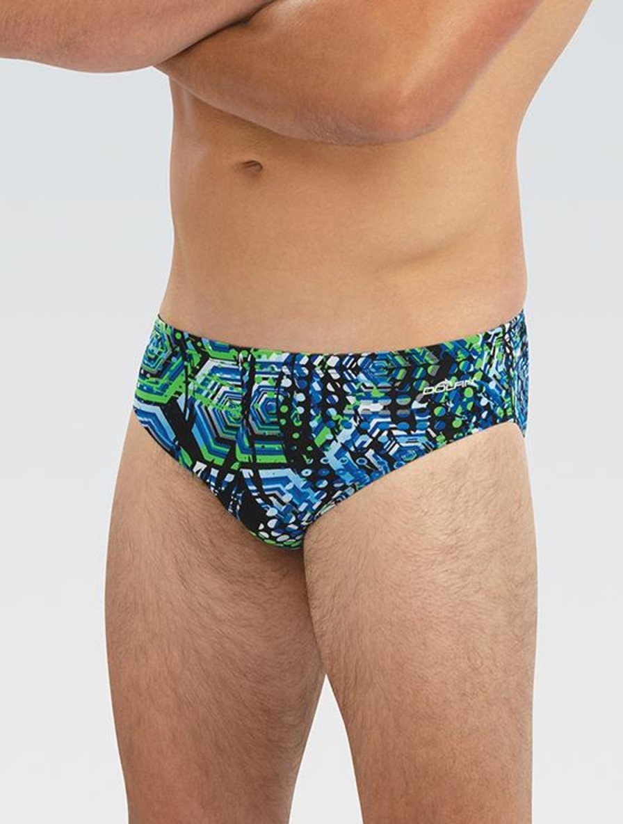 Mænd Dolfin Swimwear Konkurencedragter | Herre Reliance Hive All-Over Racer - Bla/Gron