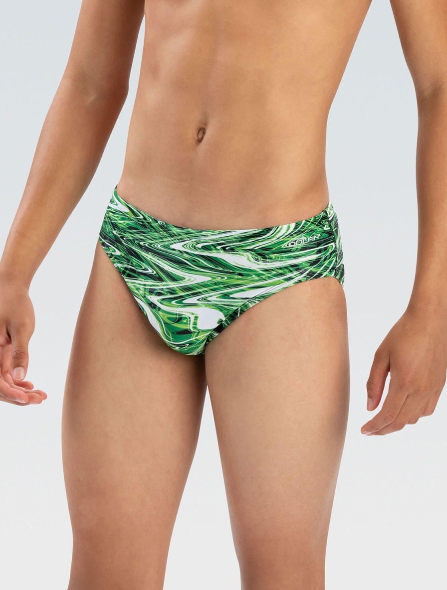 Mænd Dolfin Swimwear Konkurencedragter | Reliance Jet Stream Gron All-Over Racer-Badedragt Til Maend