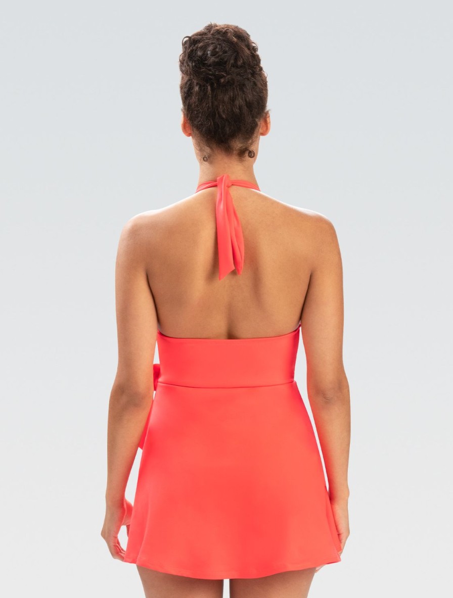 Kvinder Dolfin Swimwear Svømmekjoler | Kvinde Aquashape Coral Spice Halter Svommekjole