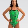 Kvinde Dolfin Swimwear Konkurencedragter | Xtrasleek Eco Hurricane Green V Ryg