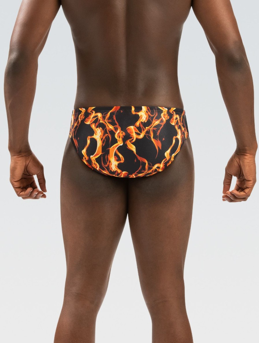 Mænd Dolfin Swimwear Konkurencedragter | Reliance Herre All Over Vapor Orange Printet Racer Badedragt