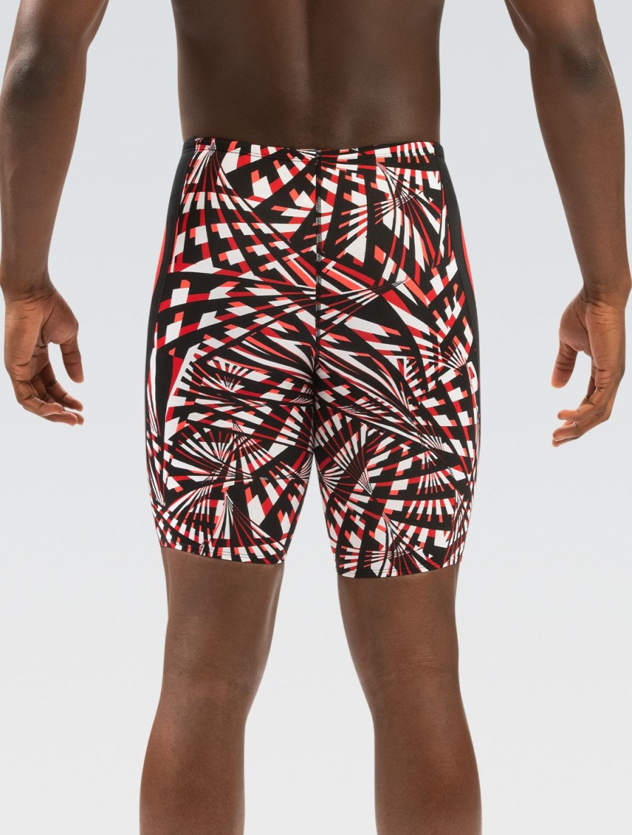 Mænd Dolfin Swimwear Konkurencedragter | Reliance Herre Atomic Red Printed Color Block Jammer Badedragt