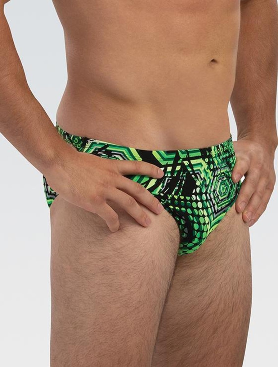 Mænd Dolfin Swimwear Konkurencedragter | Maend Reliance Hive All-Over Racer - Gron