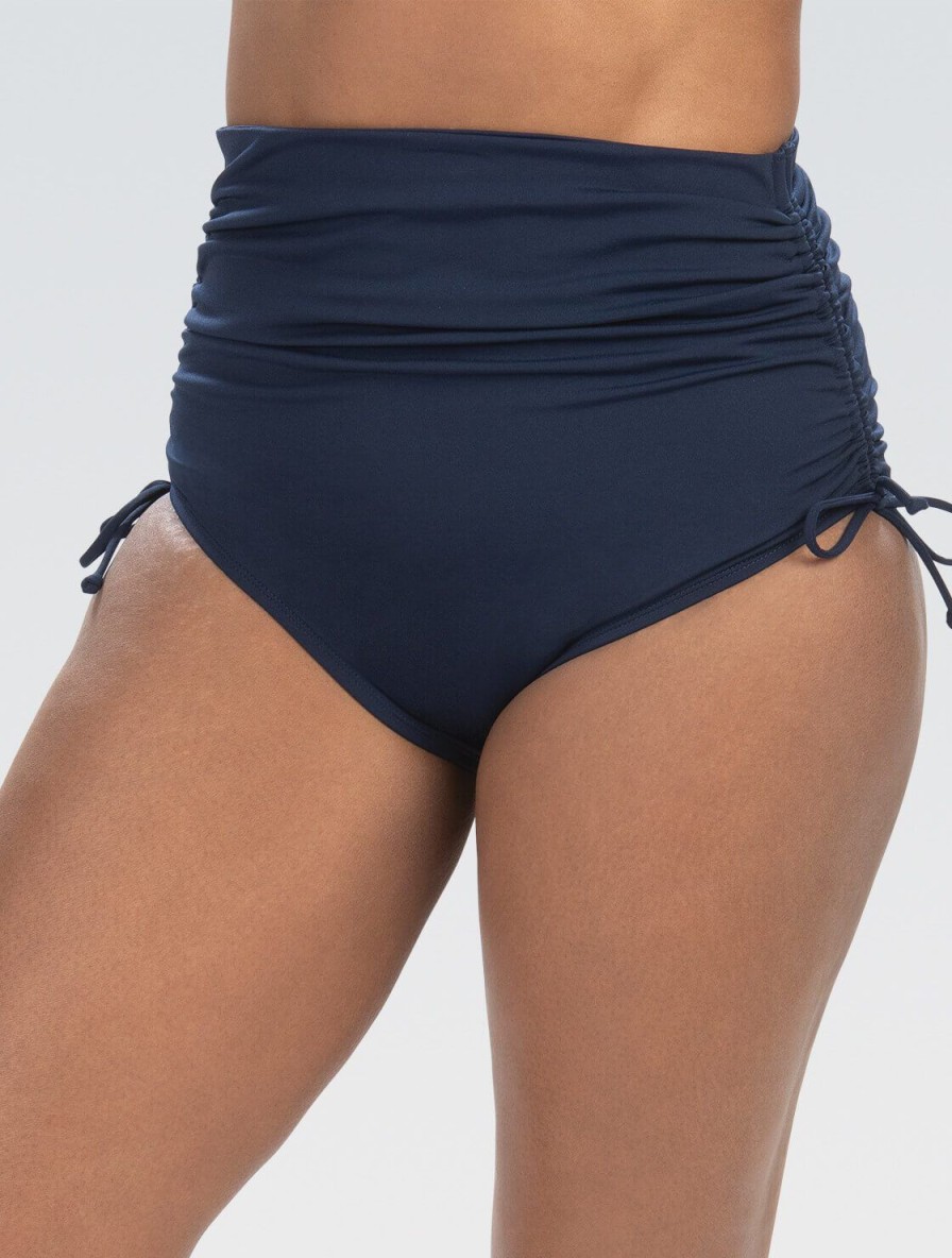 Kvinder Dolfin Swimwear Separater | Kvinde Aquashape Navy Justerbar Hojtaljet Moderat Shorts Badedragtunderdel