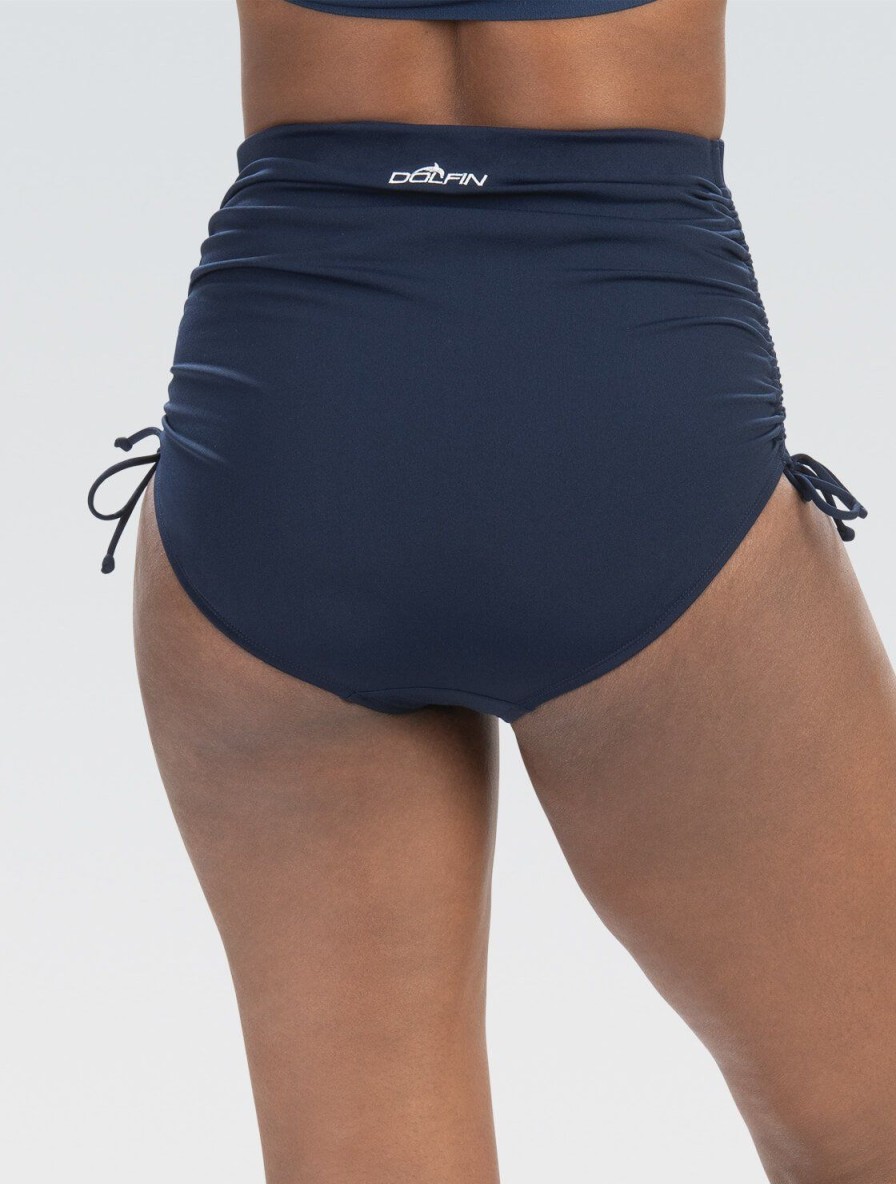 Kvinder Dolfin Swimwear Separater | Kvinde Aquashape Navy Justerbar Hojtaljet Moderat Shorts Badedragtunderdel