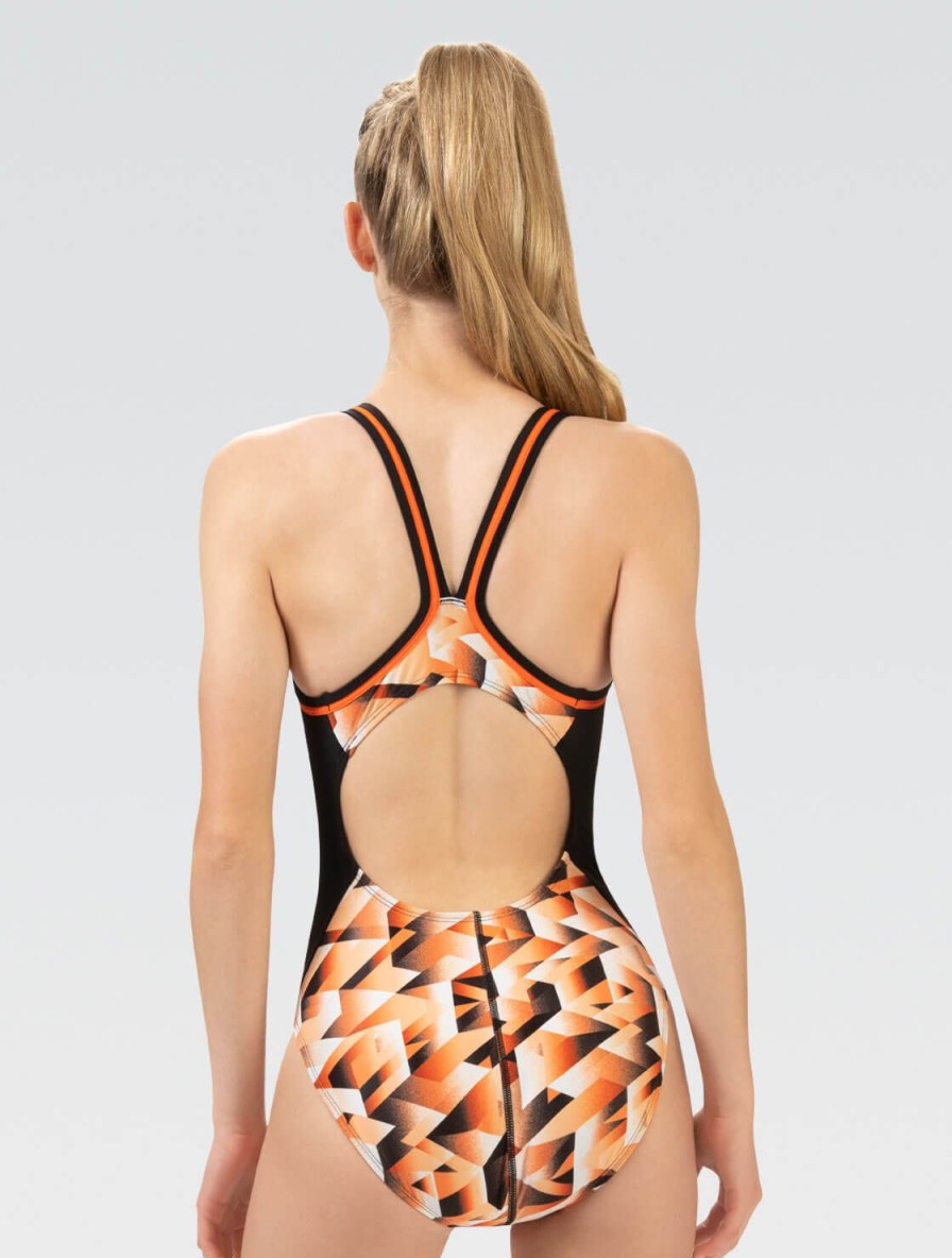 Kvinde Dolfin Swimwear Konkurencedragter | Reliance Kvinde Molten Orange Dbx Back One Piece Badedragt