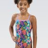 Kvinder Dolfin Swimwear One Pieces | Girls' Uglies Crisscross Back One Piece: Jungle Jam