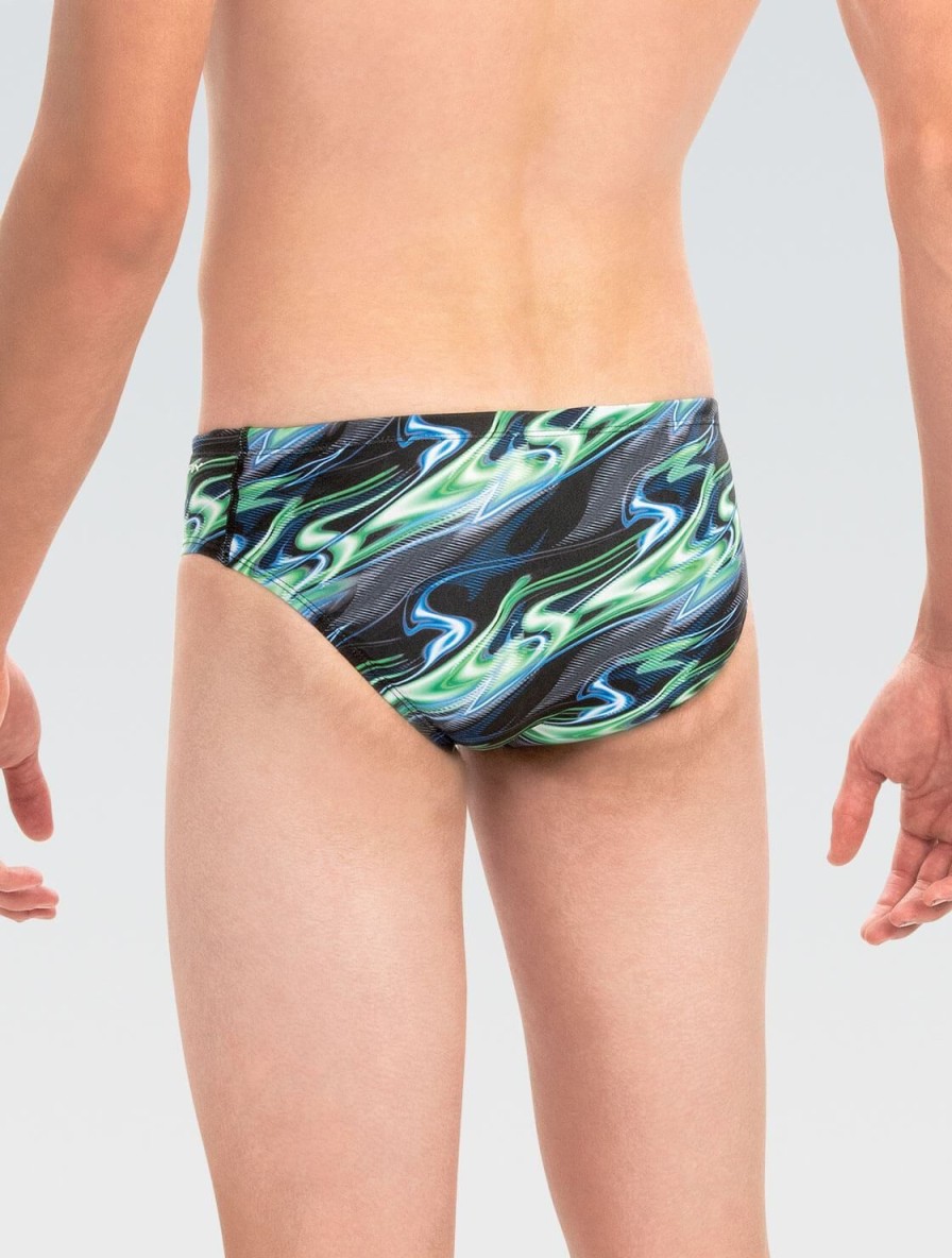 Mænd Dolfin Swimwear Konkurencedragter | Maends Reliance Inferno Blue And Green All-Over Racer