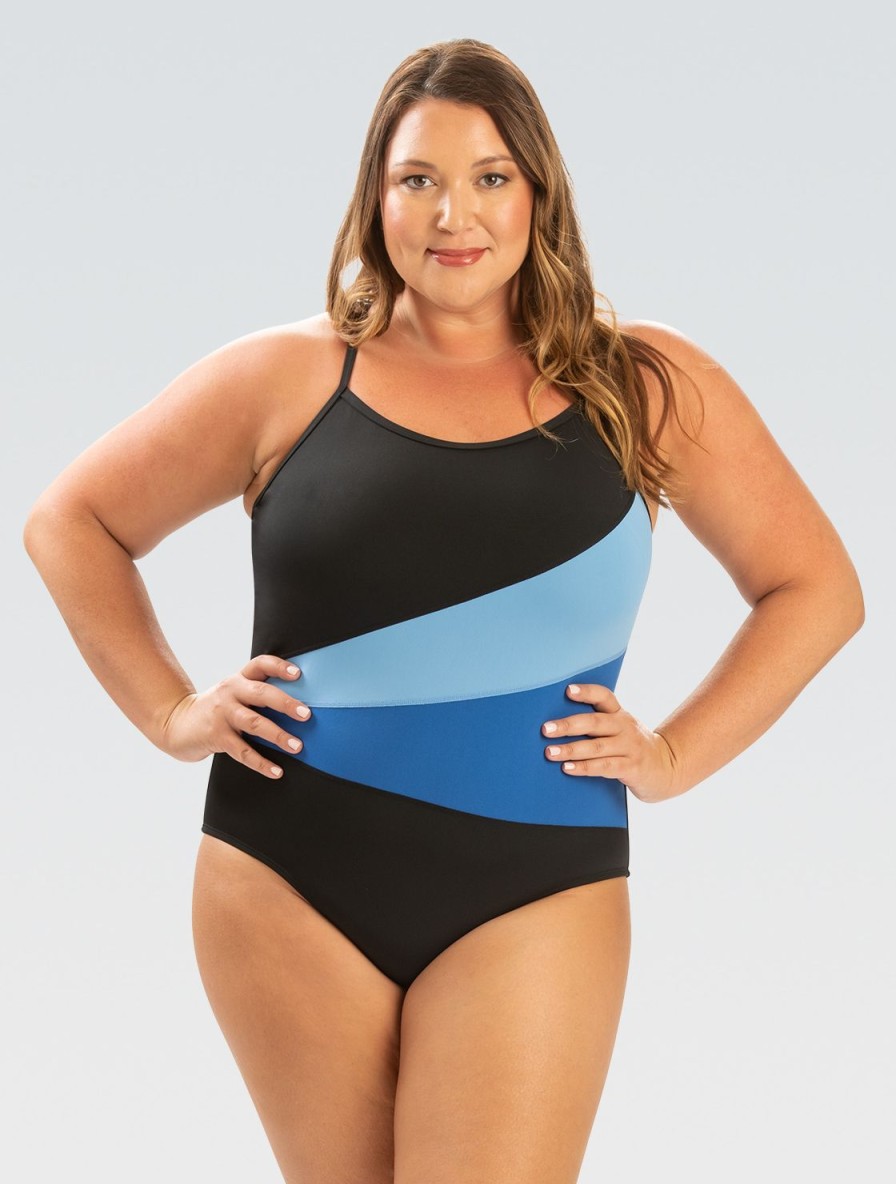 Kvinde Dolfin Swimwear One Pieces | Kvinder Aquashape Farveblok Moderat One Piece: Sort/Royal