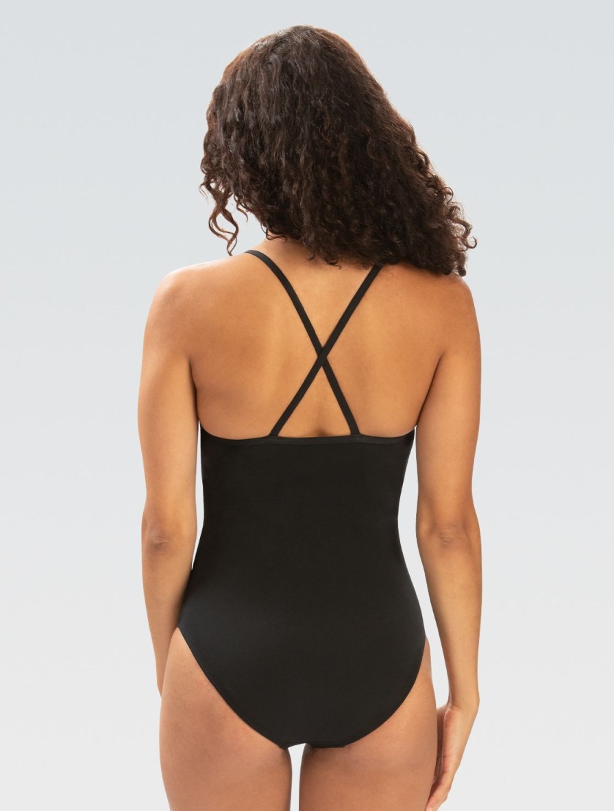 Kvinde Dolfin Swimwear One Pieces | Kvinder Aquashape Farveblok Moderat One Piece: Sort/Royal