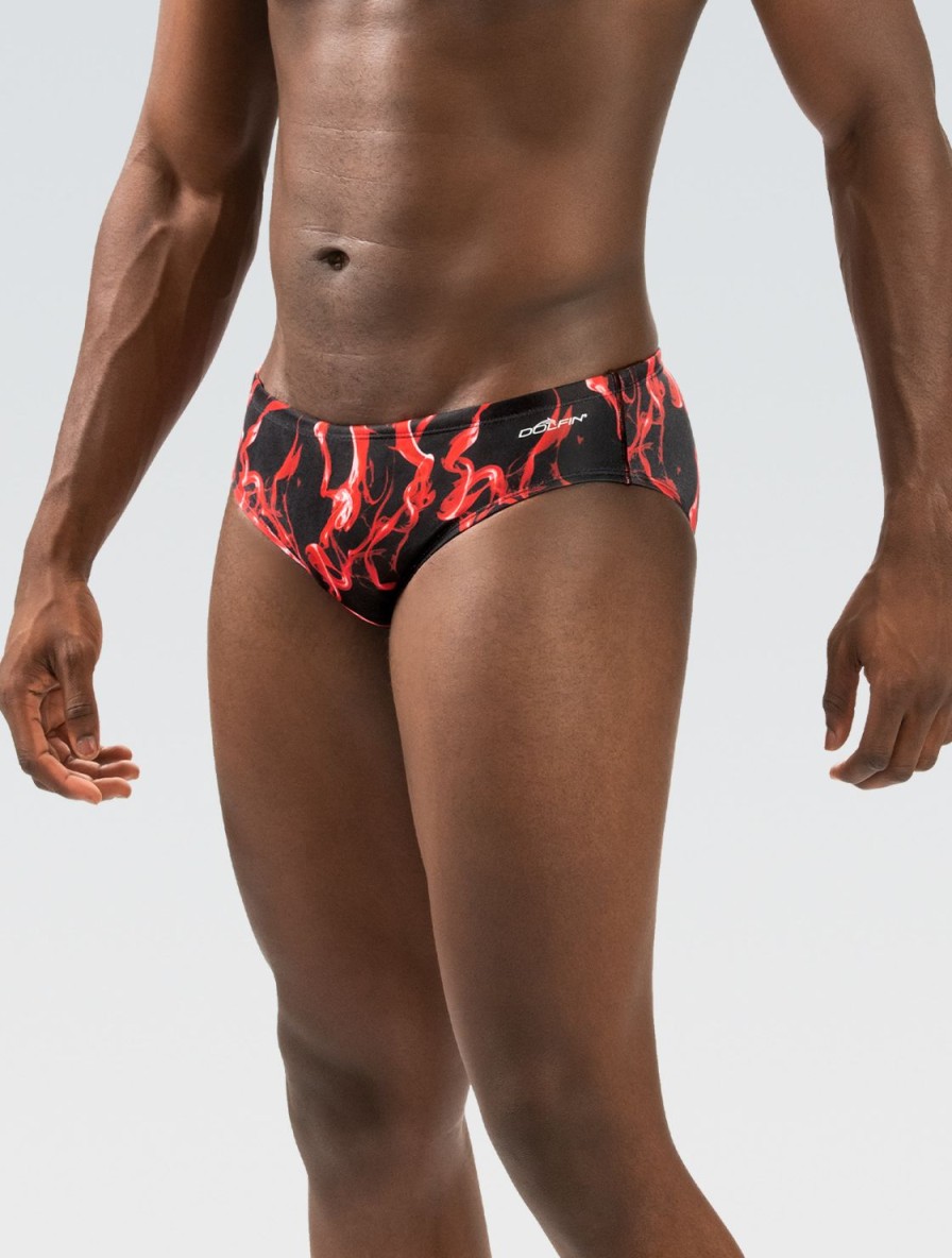 Mænd Dolfin Swimwear Konkurencedragter | Reliance Herre All Over Vapor Red Printed Racer Badedragt