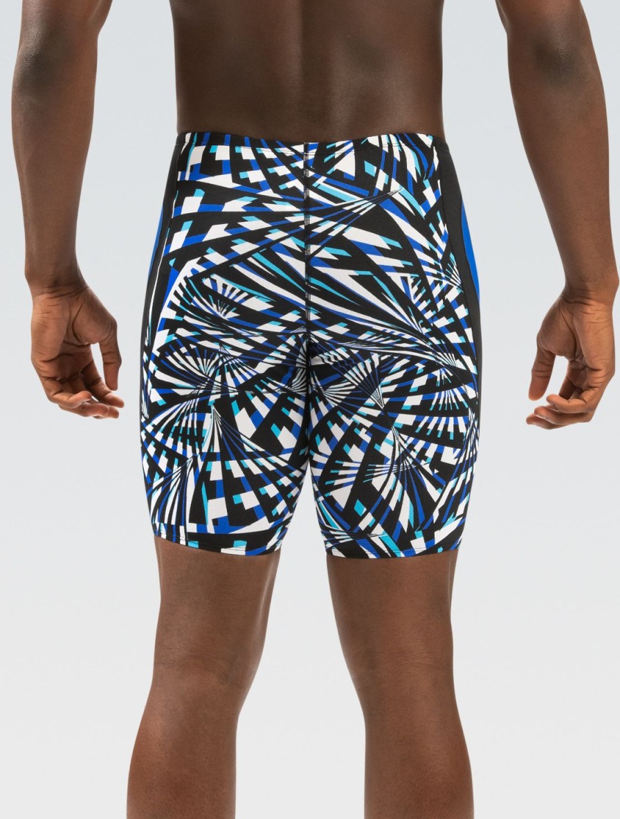 Mænd Dolfin Swimwear Konkurencedragter | Reliance Herre Atomic Blue Printed Color Block Jammer Badedragt