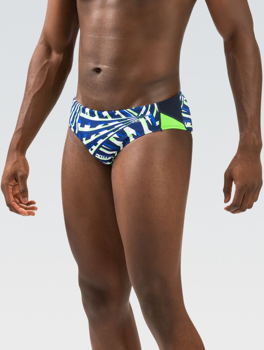 Mænd Dolfin Swimwear Konkurencedragter | Reliance Herre Atomic Blagron Printet Farve Block Racer Badedragt