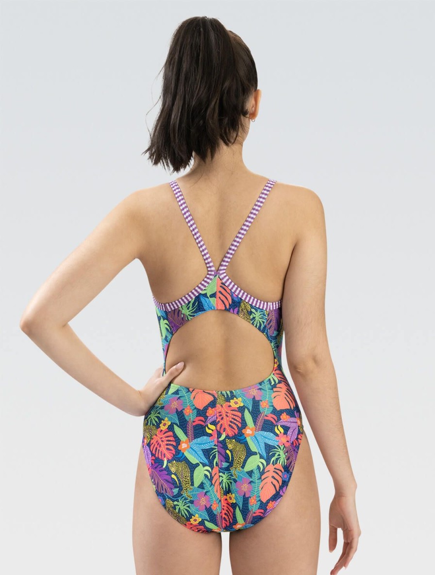 Kvinde Dolfin Swimwear One Pieces | Kvinde Uglies V-Back One Piece Badedragt: Jungle Jam