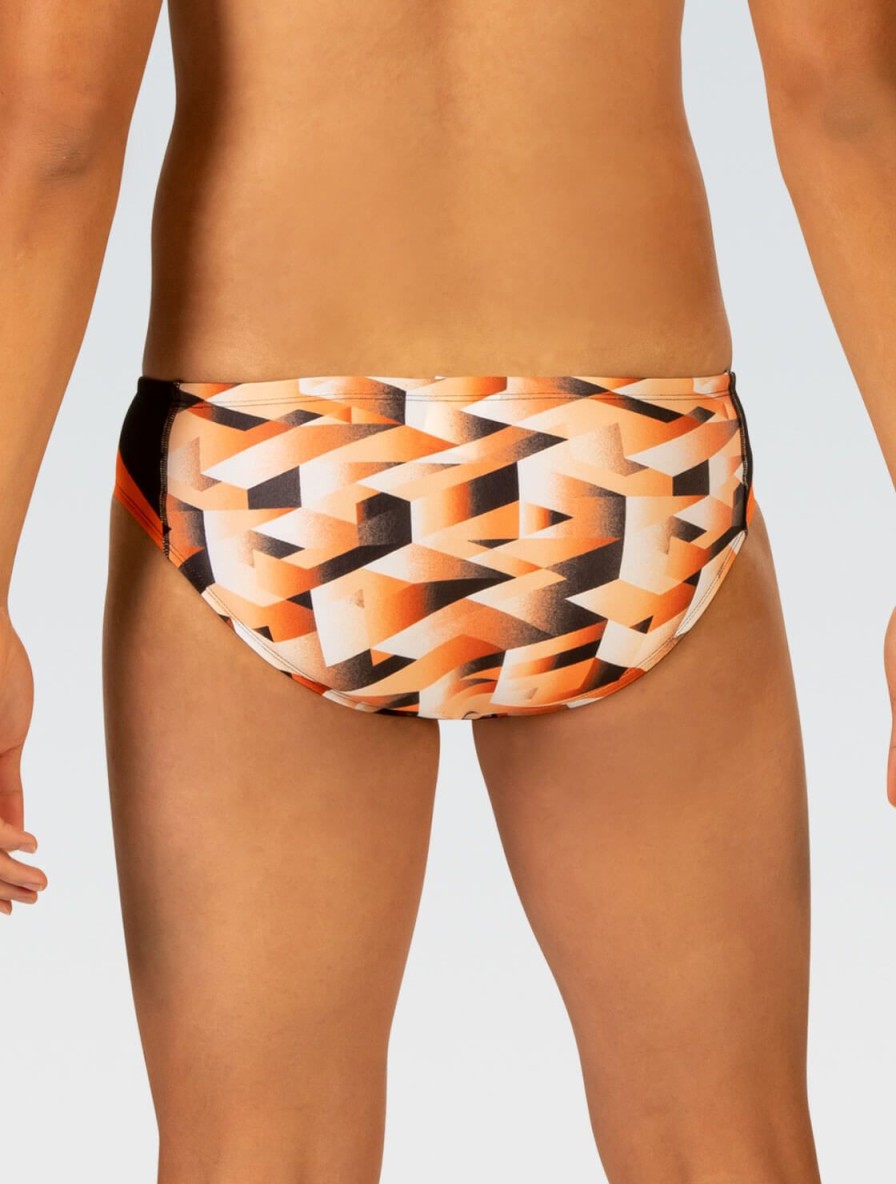 Mænd Dolfin Swimwear Konkurencedragter | Reliance Maends Smeltet Orange Printet Racerbadedragt