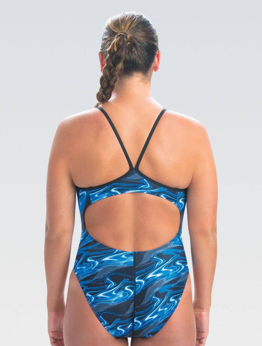 Kvinde Dolfin Swimwear Konkurencedragter | Women'S Reliance Inferno Blue V-Back 1-Piece