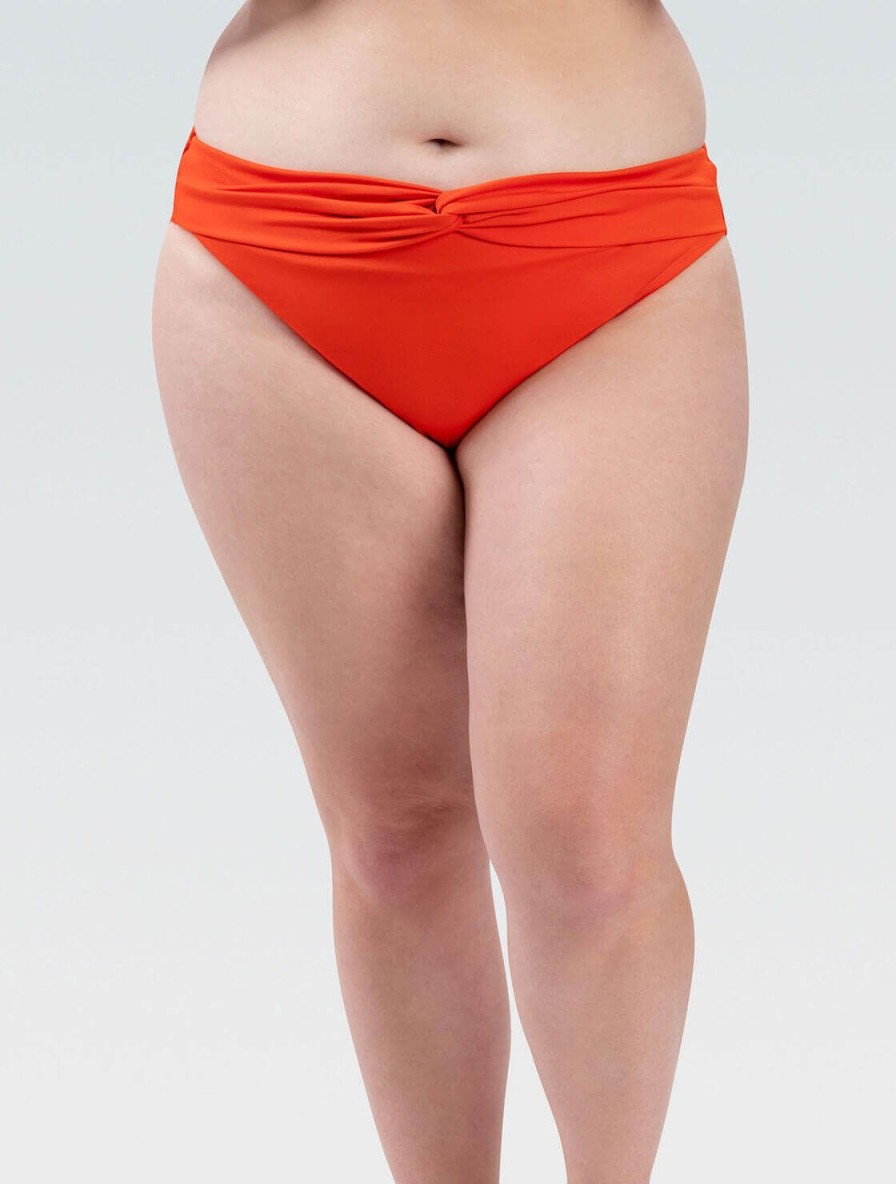 Kvinder Dolfin Swimwear Separater | Kvinde Aquashape Pop Orange Moderne Front Loop Brief Badedragt Underdel