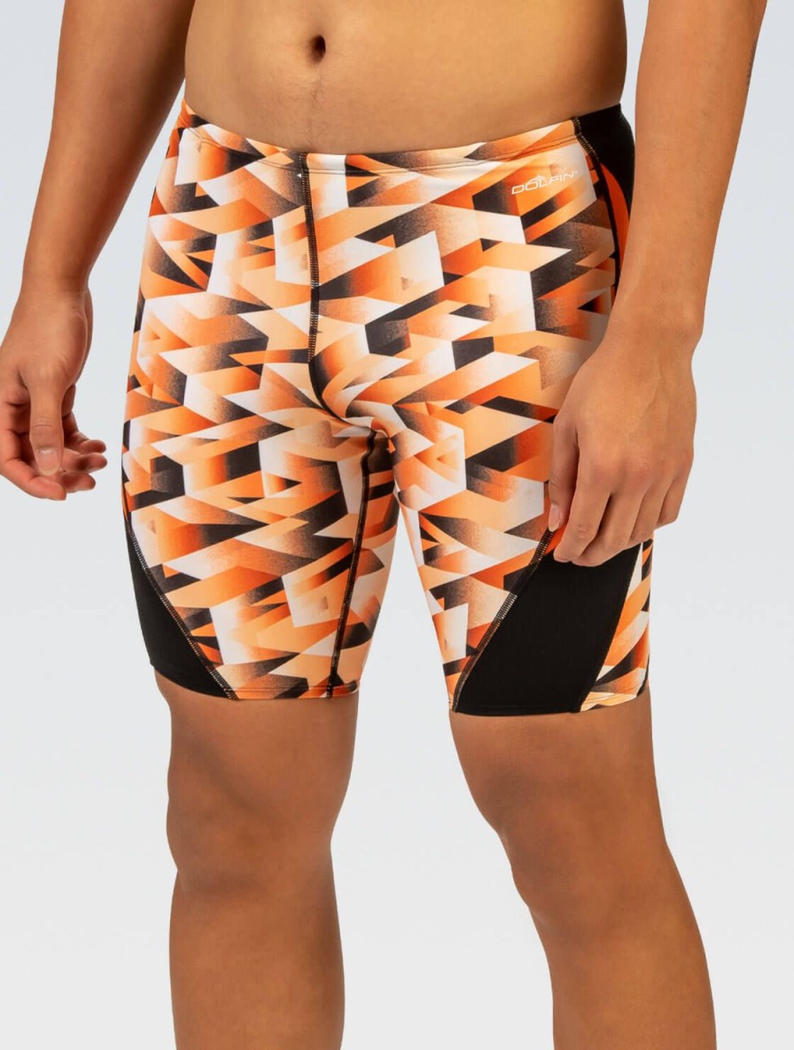 Here Dolfin Swimwear Konkurencedragter | Reliance Badedragt Med Smeltet Orange Print Til Maend