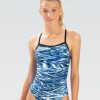 Kvinde Dolfin Swimwear Konkurencedragter | Reliance Kvinde Jet Stream Blue V-Back One Piece Badedragt