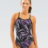 Kvinde Dolfin Swimwear Konkurencedragter | Xtrasleek Kvinde Galactic Purple V Back One Piece Badedragt