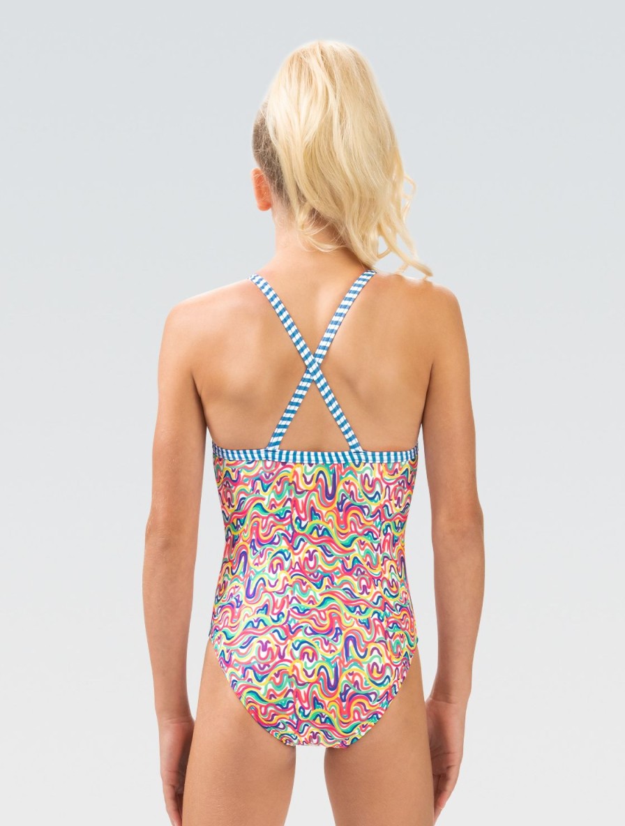 Kvinder Dolfin Swimwear One Pieces | Uglies Girls Squiggly Criss-Cross Back One Piece Badedragt