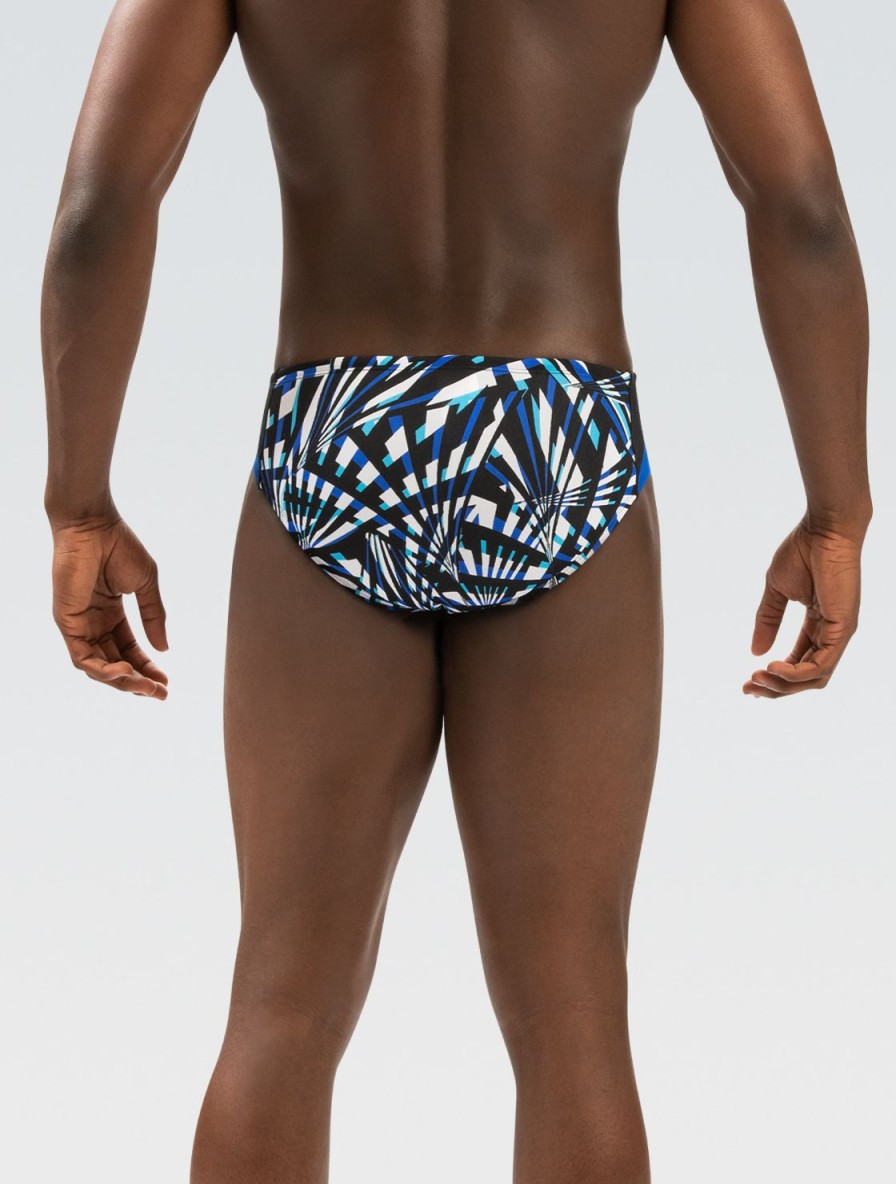 Mænd Dolfin Swimwear Konkurencedragter | Reliance Herre Atomic Blue Printed Color Block Racer Badedragt