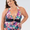 Kvinder Dolfin Swimwear One Pieces | Kvinde Aquashape Las Palmas Moderne Dyb V-Hals One Piece Badedragt