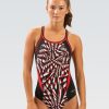 Kvinde Dolfin Swimwear Konkurencedragter | Reliance Kvinde Color Block Atomic Red Dbx Back One Piece Badedragt