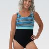 Kvinde Dolfin Swimwear One Pieces | Kvinders Aquashape Harbor Print Moderat Scoop Back One Piece