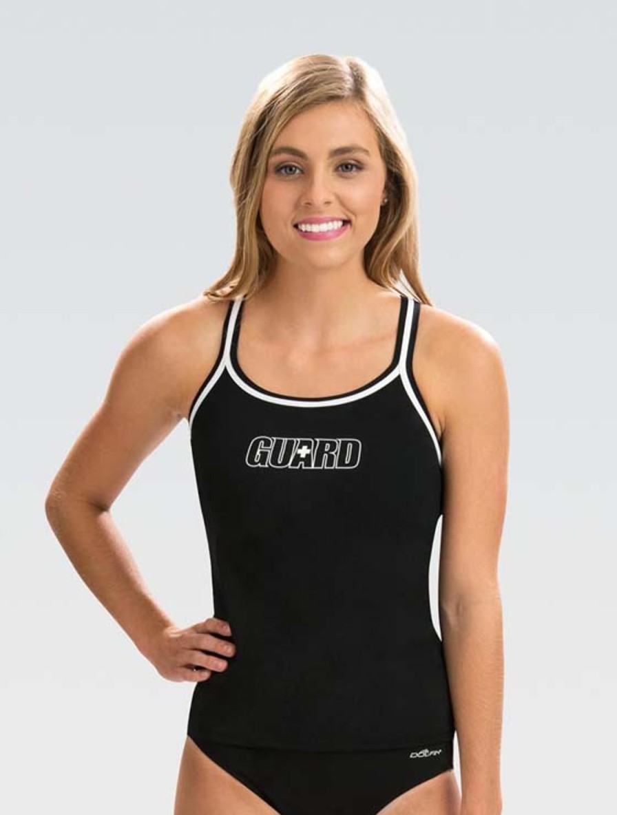 Kvinde Dolfin Swimwear Vægtudstyr | Kvinde Guard Black Tankini Top