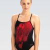 Kvinde Dolfin Swimwear Konkurencedragter | Kvinders Graphlite Red Thunder Cross Back One Piece Badedragt