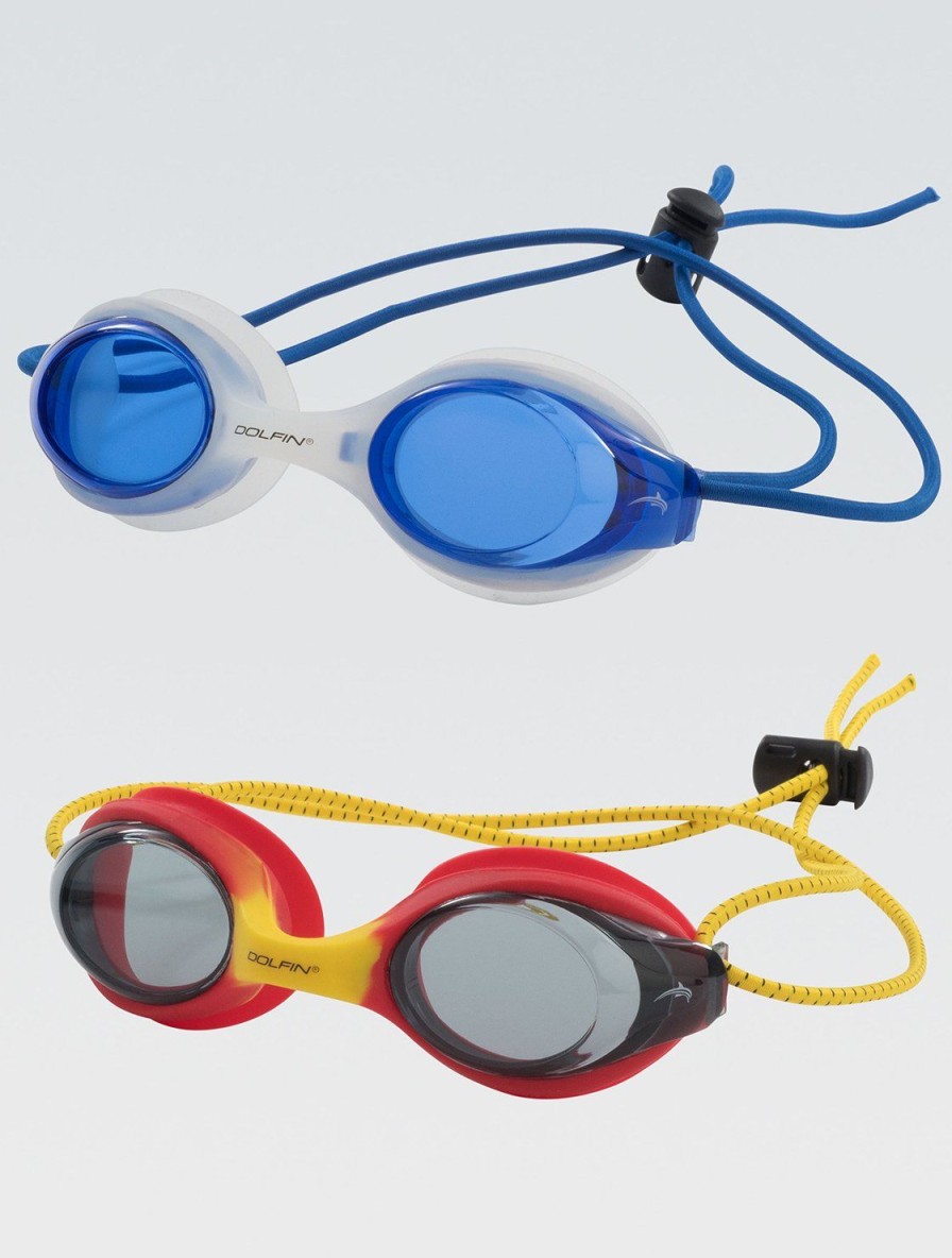 Tilbehør Dolfin Swimwear | Bungee Racer Goggle 2-Pack Inklusive Bla/Klar Og Gul/Rod