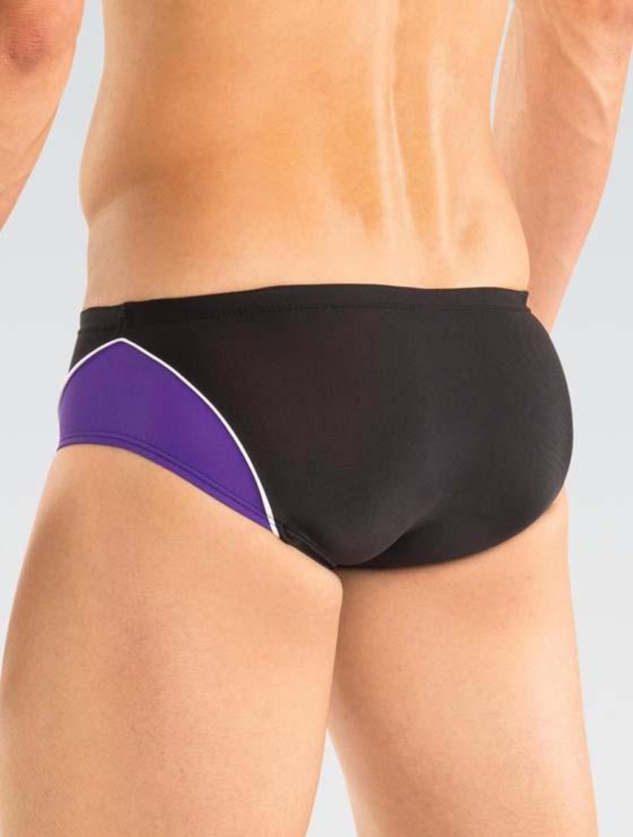 Mænd Dolfin Swimwear Racere | Herre Xtrasleek Spandex Sort/Lilla/Hvid Team Panel Racer