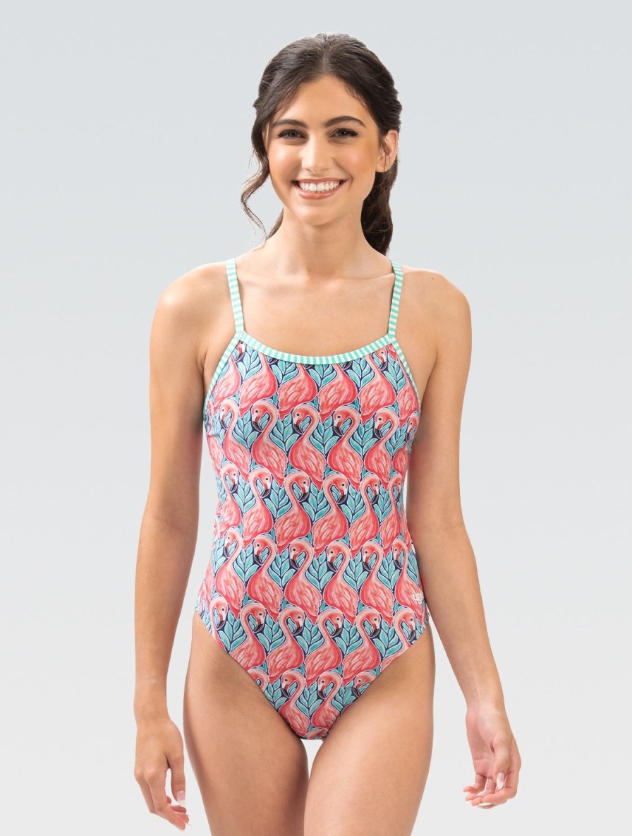 Kvinde Dolfin Swimwear One Pieces | Uglies Kvinde Flamingo String Back One Piece Badedragt