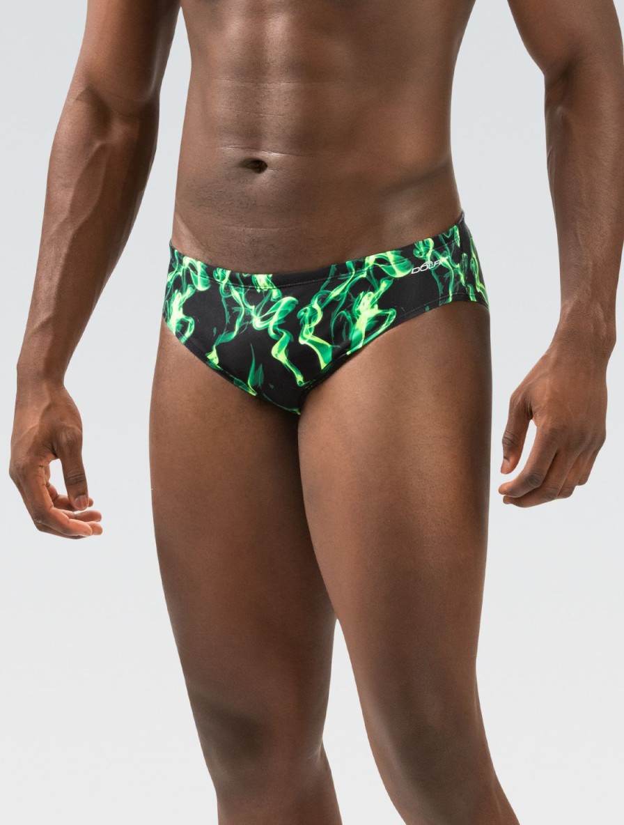 Mænd Dolfin Swimwear Konkurencedragter | Reliance Herre All Over Vapor Green Printet Racer Badedragt