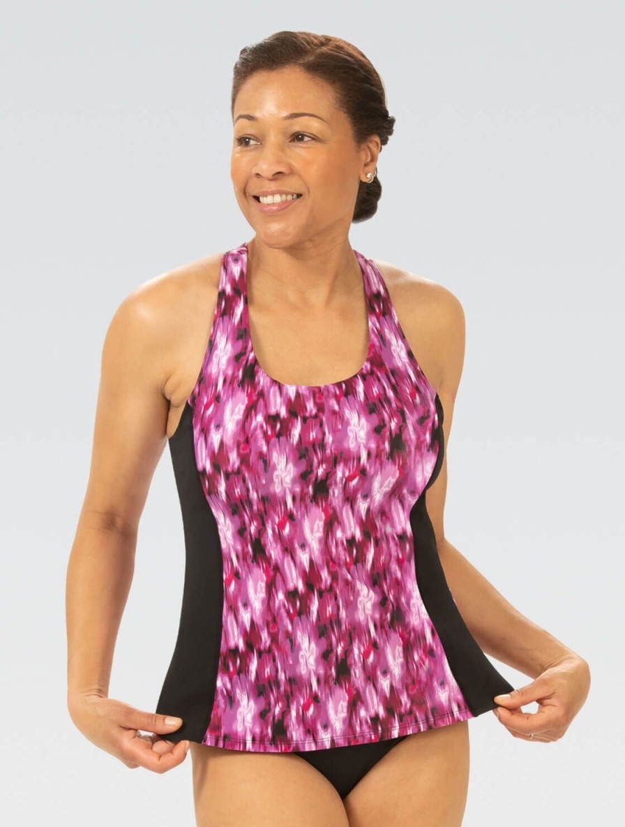 Kvinder Dolfin Swimwear Separater | Kvinde Aquashape Twist Back Tankini Top: Blur Cabernet