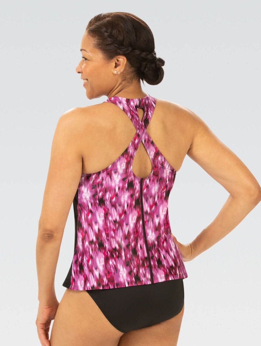 Kvinder Dolfin Swimwear Separater | Kvinde Aquashape Twist Back Tankini Top: Blur Cabernet