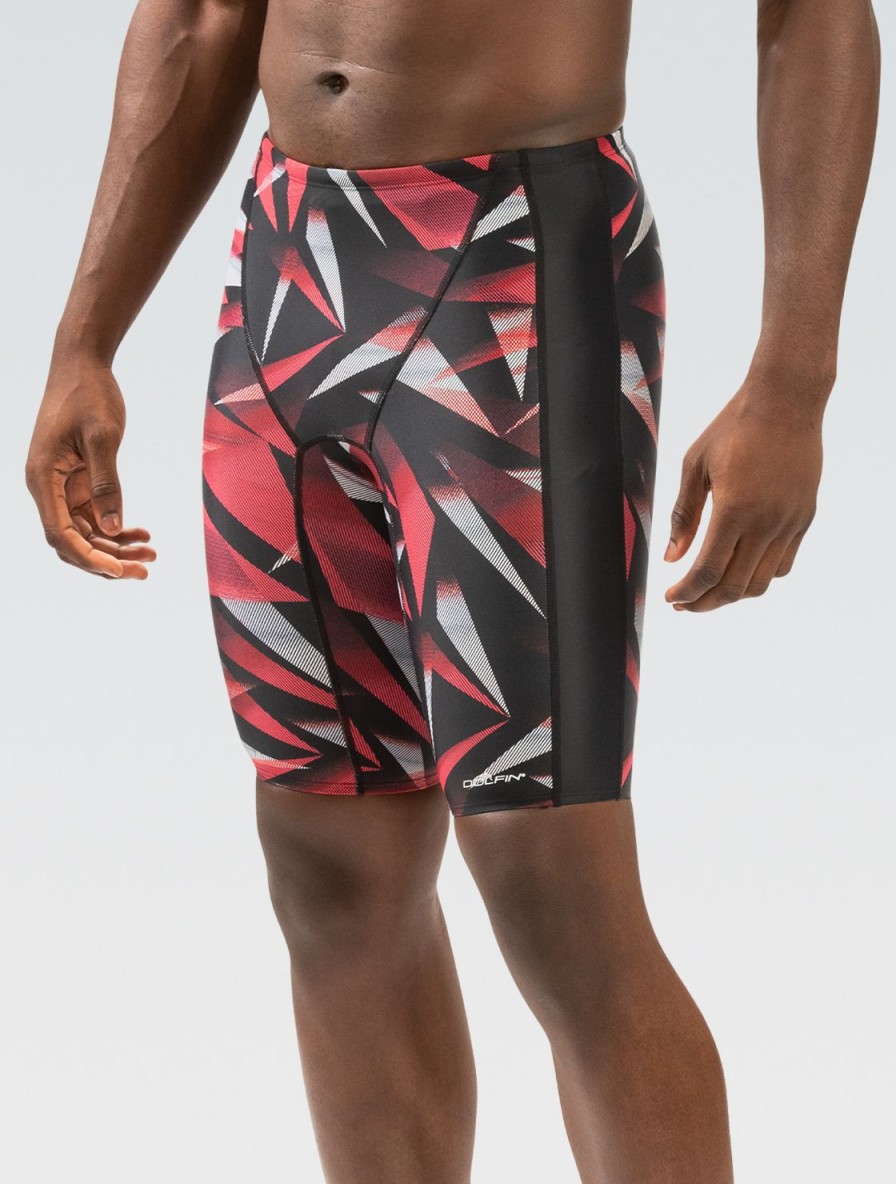 Mænd Dolfin Swimwear Konkurencedragter | Xtrasleek Galactic Red Spliced Jammer Badedragt Til Maend